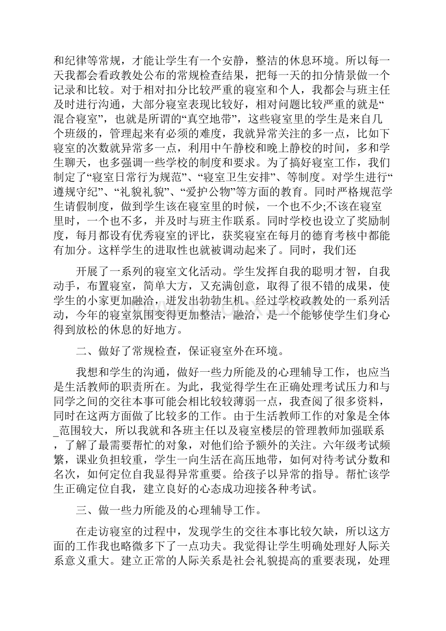 小学生活老师自查报告范文汇总.docx_第3页