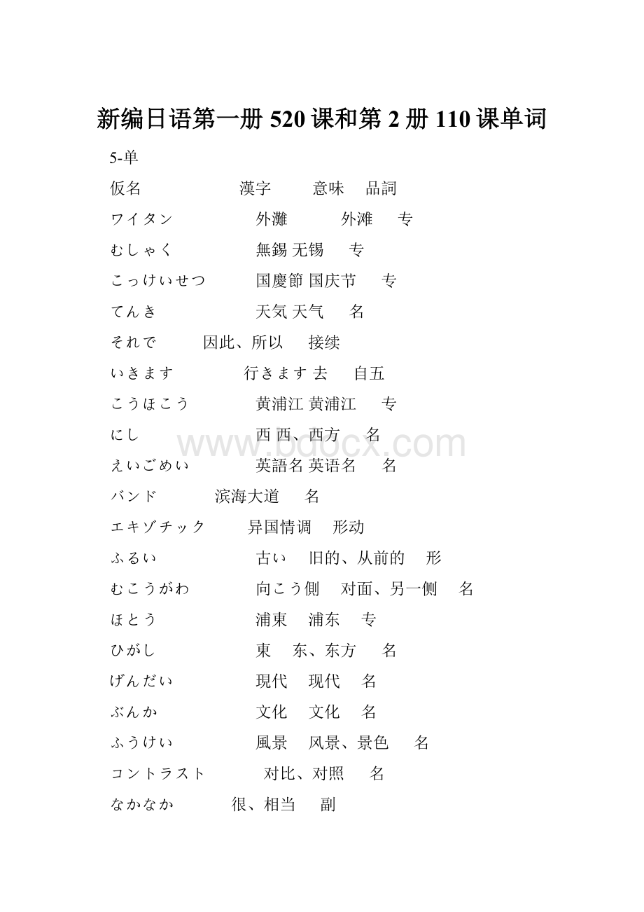 新编日语第一册520课和第2册110课单词.docx_第1页