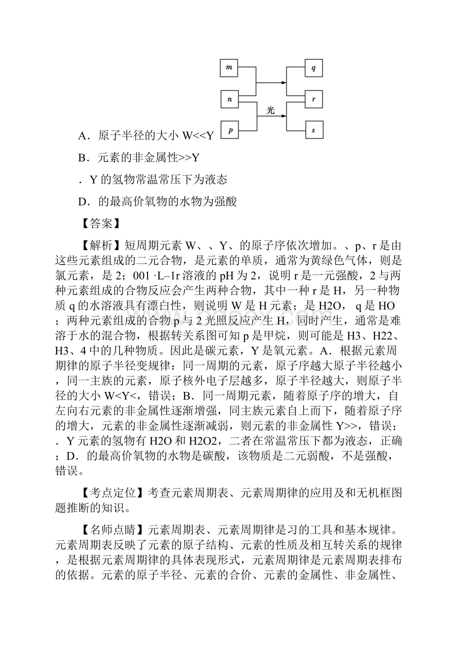 最新精编高中高三化学一轮复习真题精编专题10 物质结构推断及解析.docx_第2页