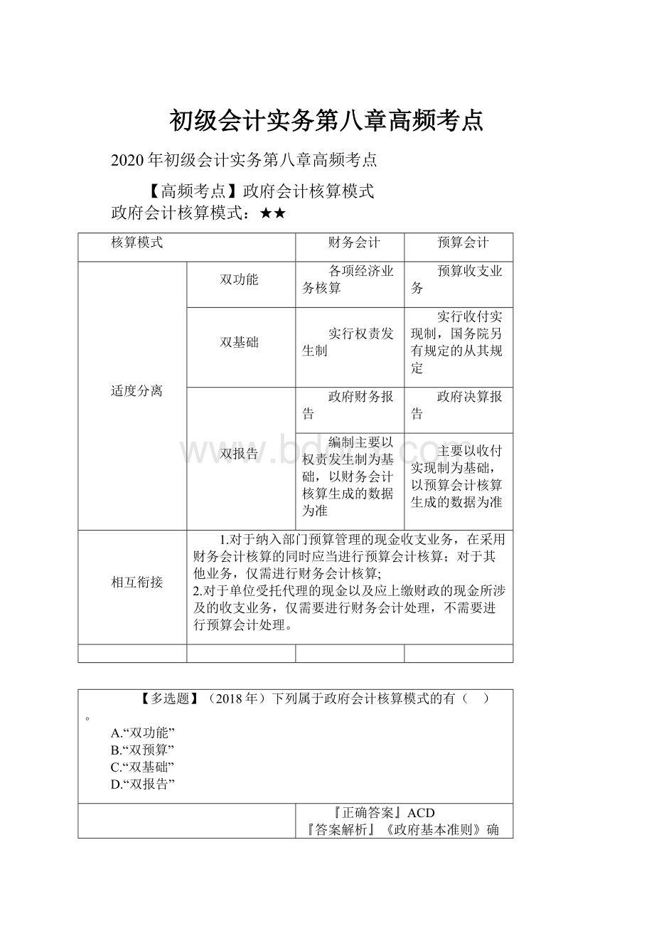 初级会计实务第八章高频考点.docx