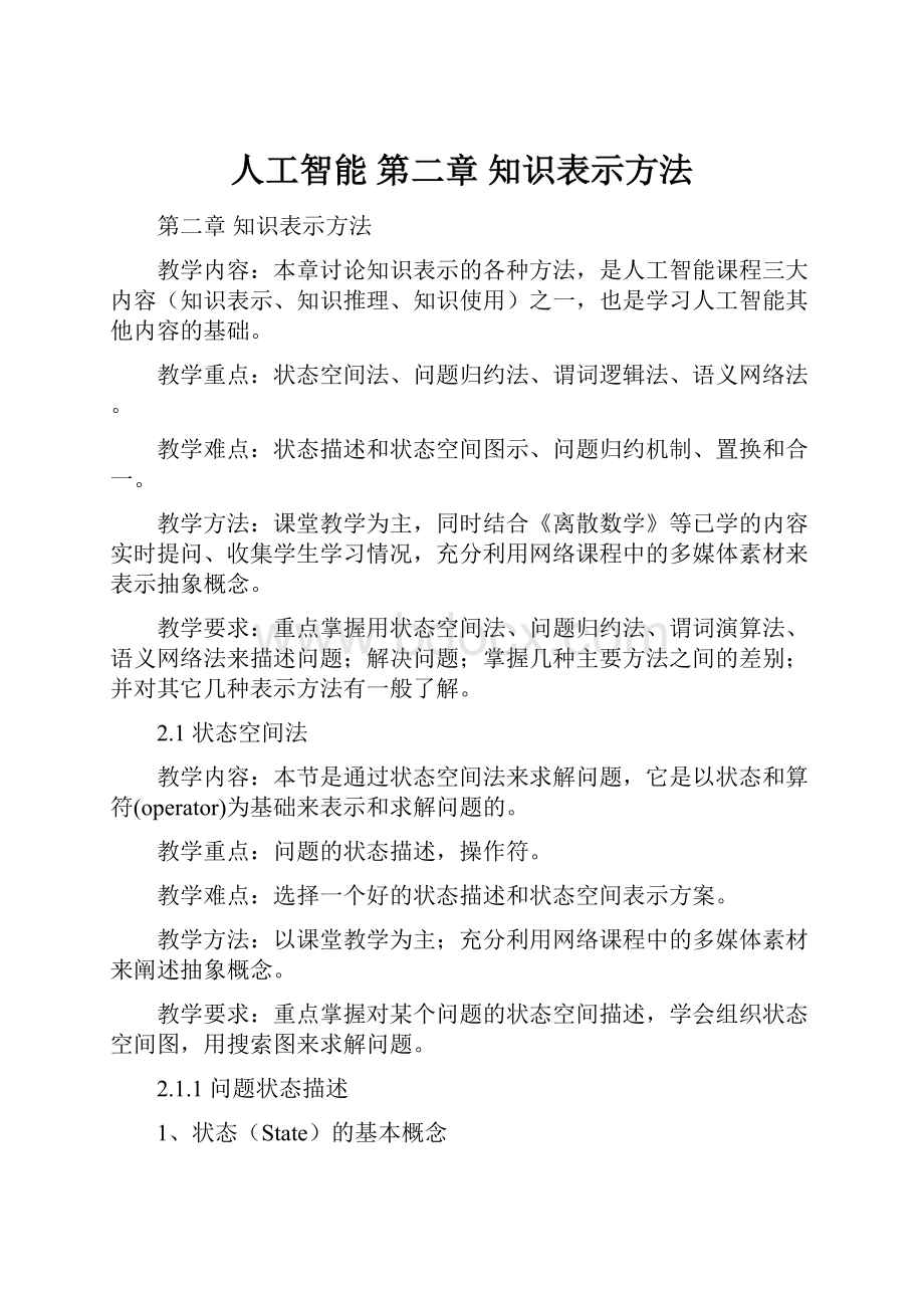 人工智能 第二章 知识表示方法.docx_第1页