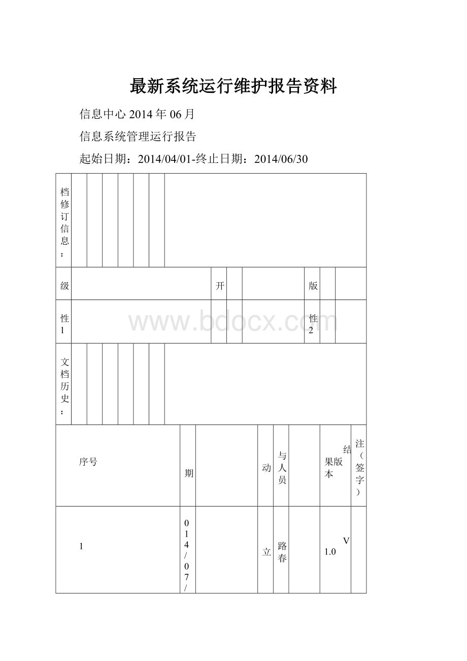 最新系统运行维护报告资料.docx_第1页