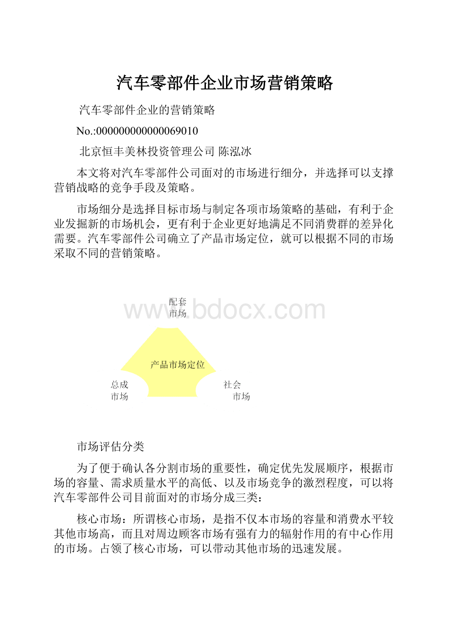 汽车零部件企业市场营销策略.docx_第1页