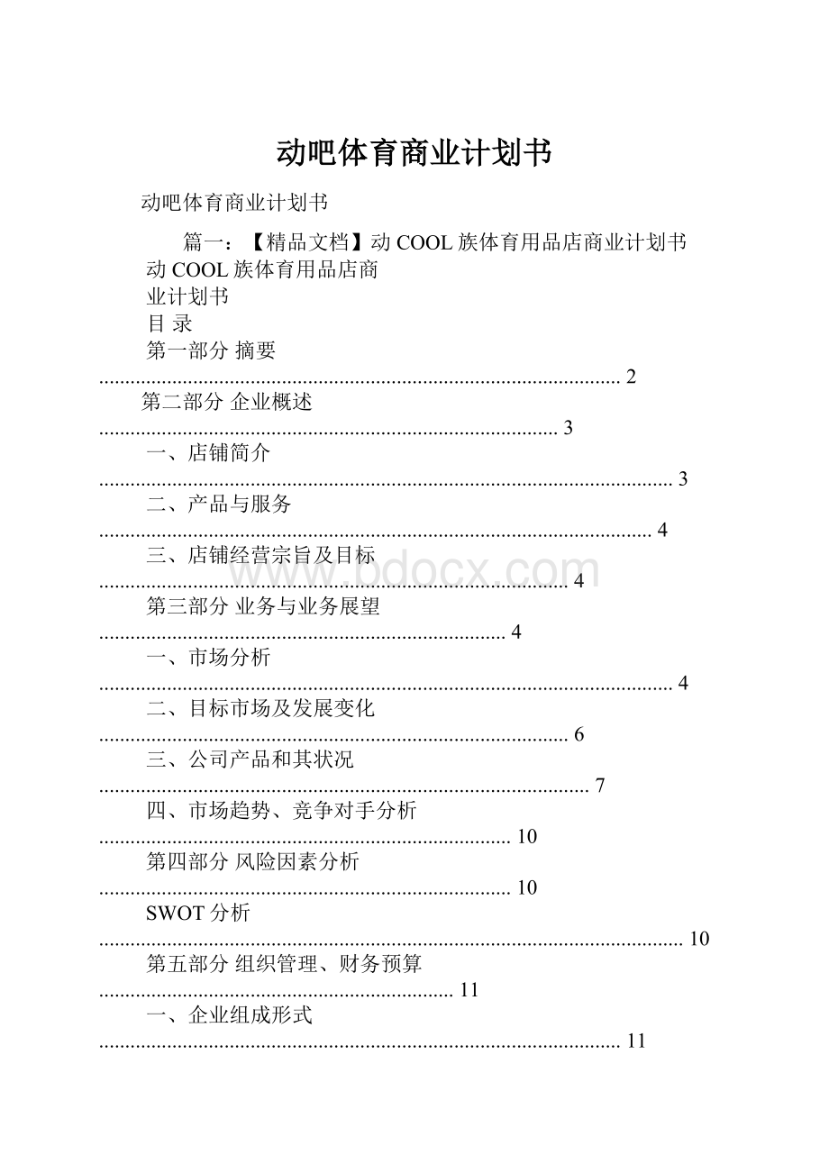 动吧体育商业计划书.docx