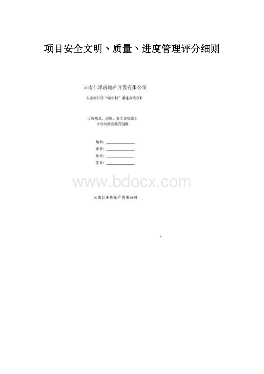 项目安全文明丶质量丶进度管理评分细则.docx_第1页