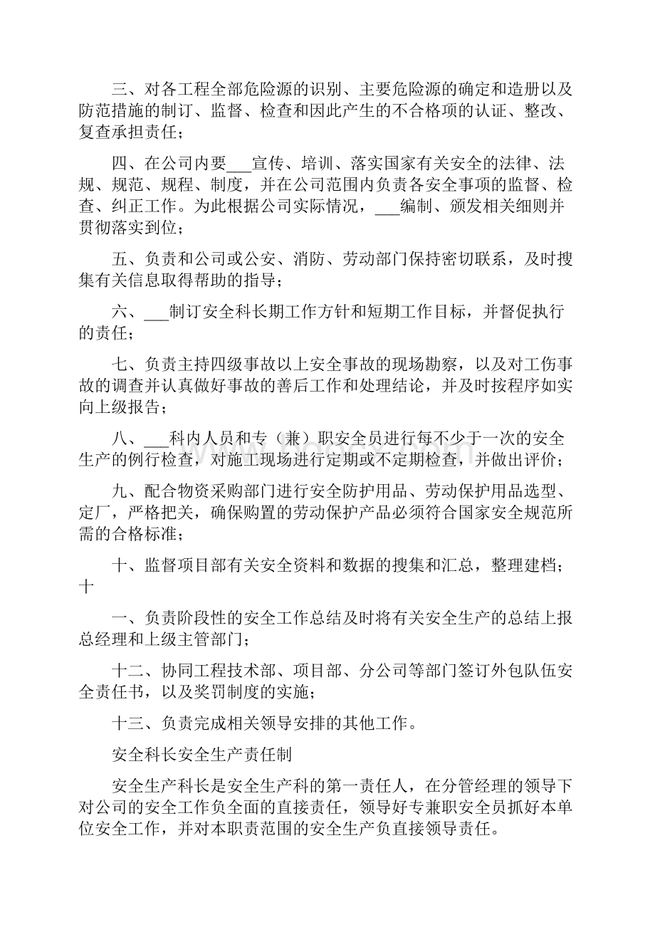 安全科长安全生产责任制.docx_第2页