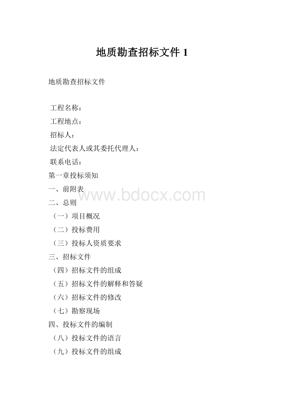 地质勘查招标文件1.docx