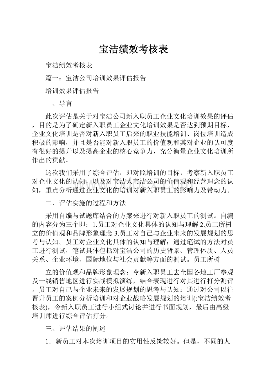 宝洁绩效考核表.docx