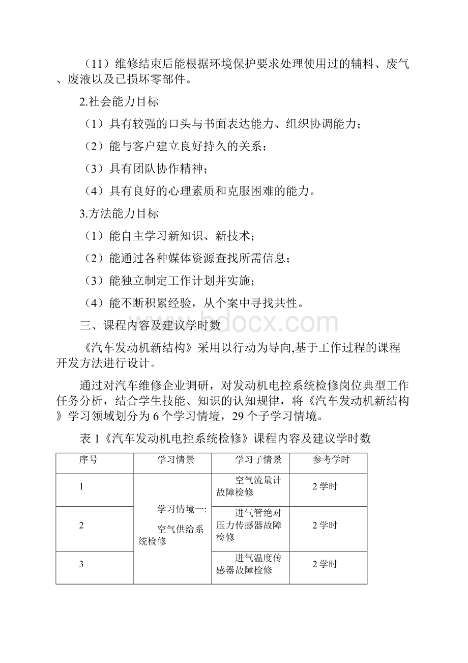 汽车发动机电控系统检修课程标准汇总.docx_第3页