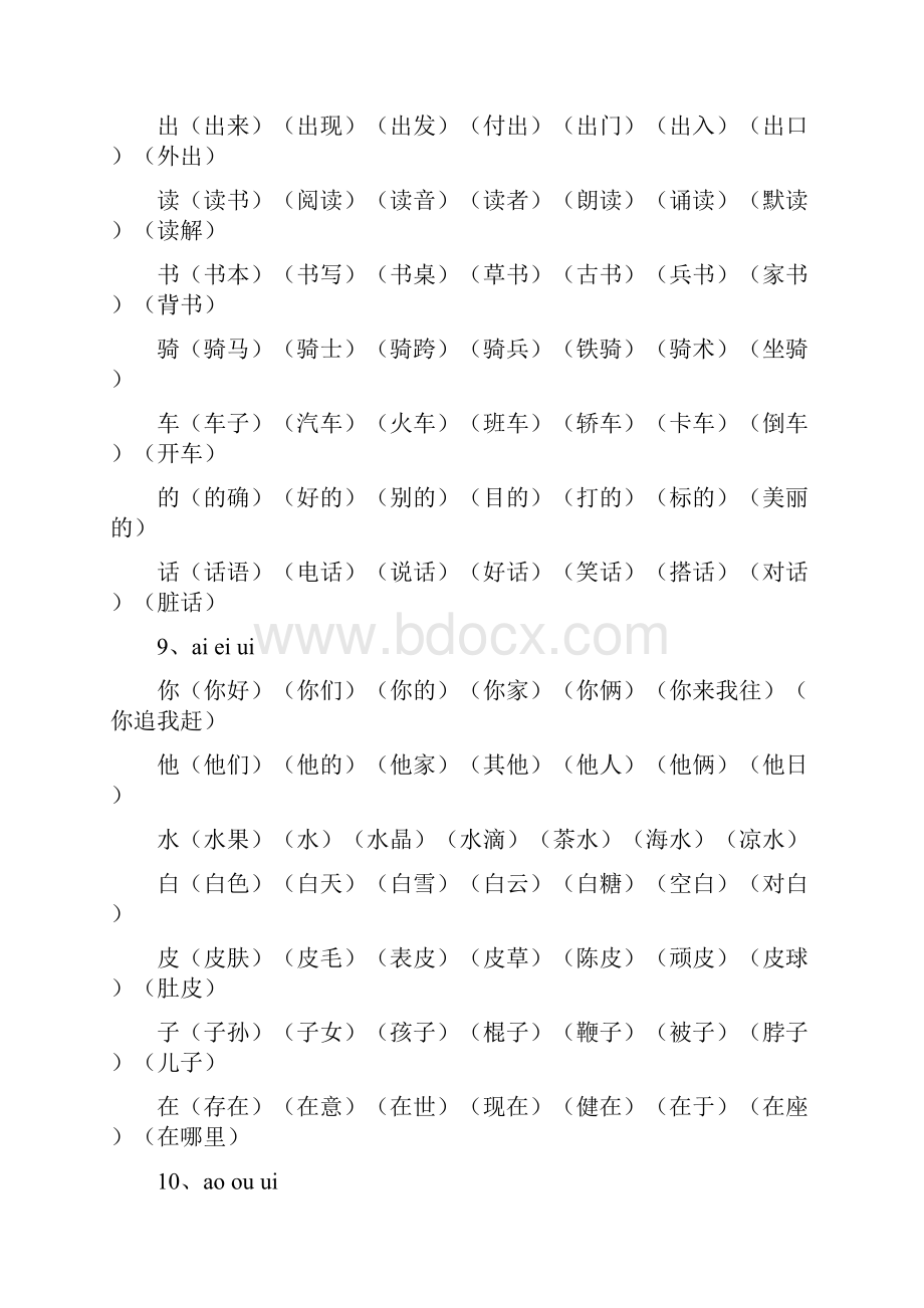 一年级上册语文生字表一 二扩词.docx_第3页