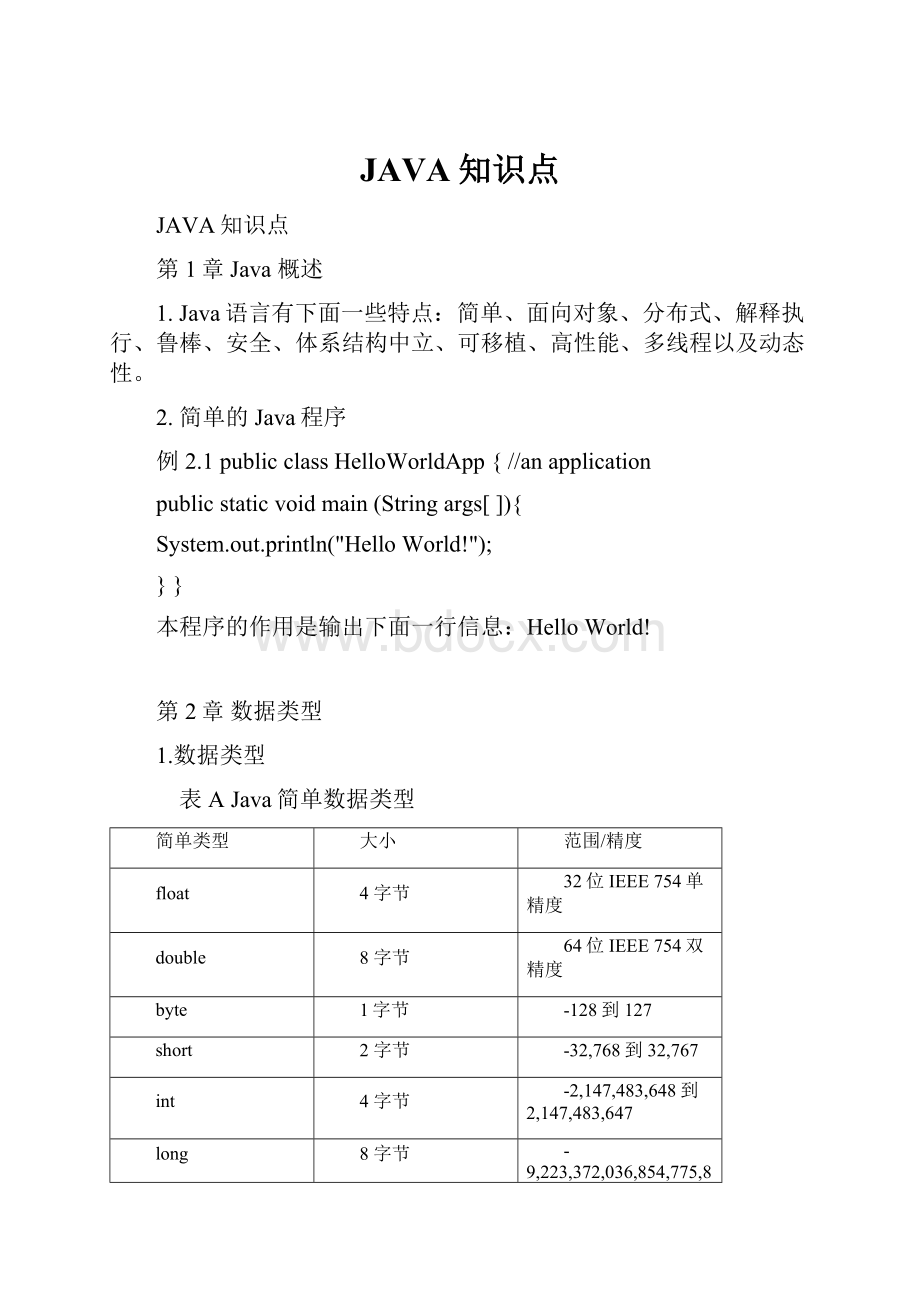 JAVA知识点.docx