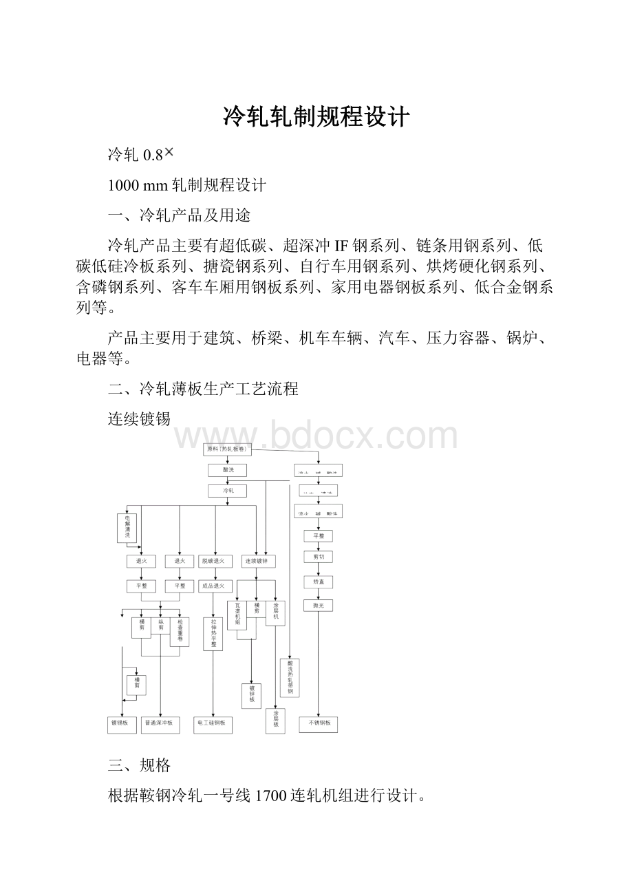 冷轧轧制规程设计.docx