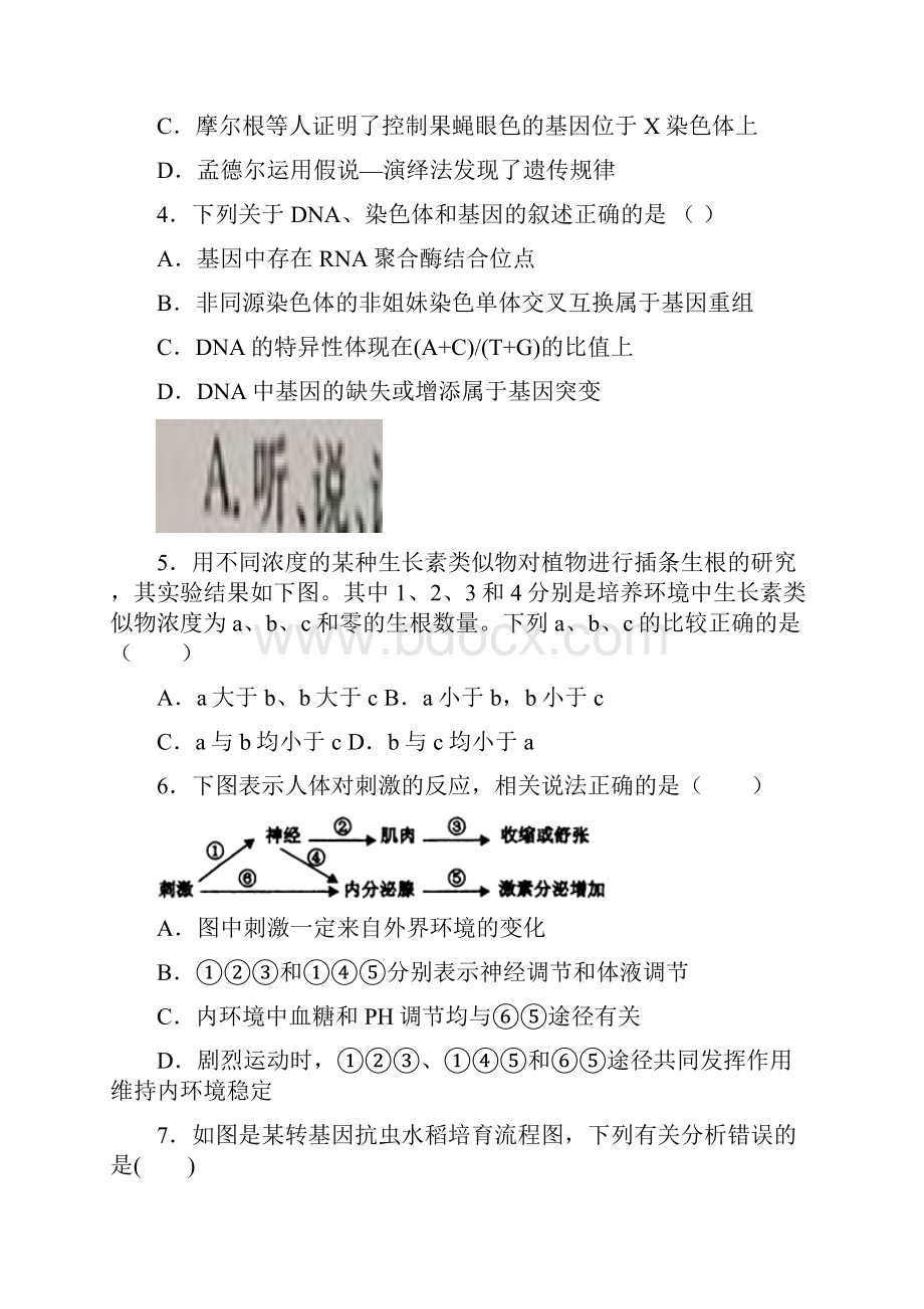 湖北省孝感市孝感高级中学学年高二生物下学期期中试题.docx_第2页