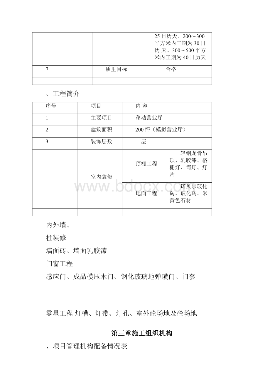 移动营业厅装修工程施工组织设计方案.docx_第3页