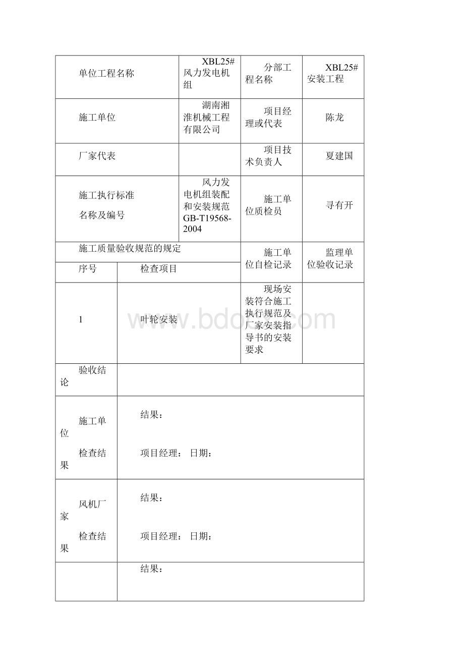 全吊装风机安装部分分部分项工程验收检验表终版.docx_第2页