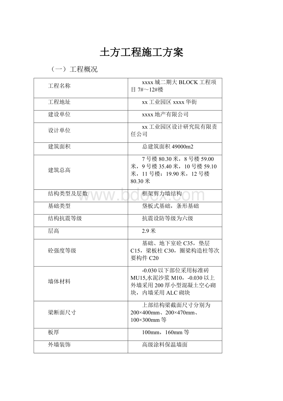 土方工程施工方案.docx