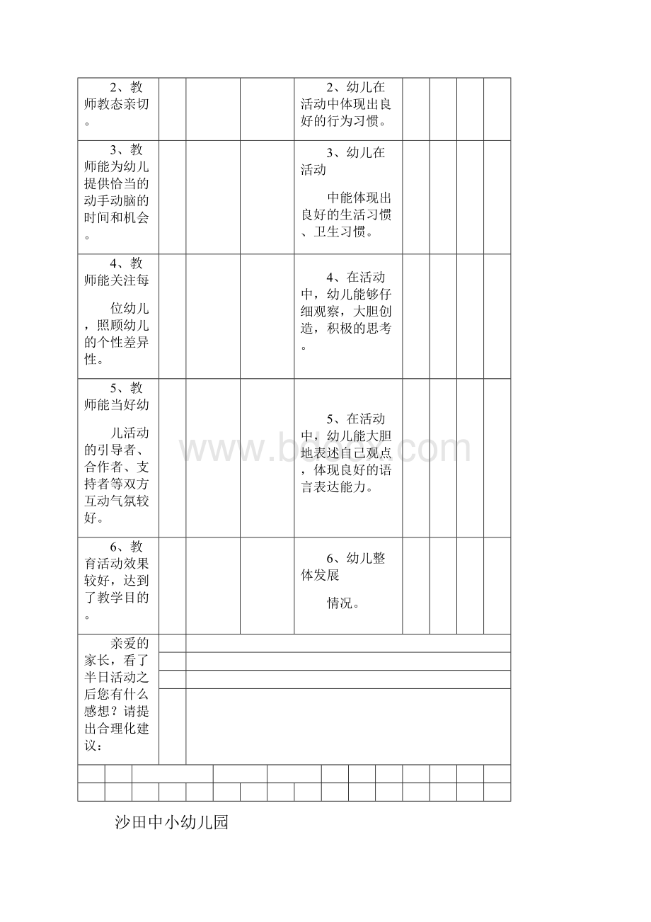 幼儿园家长开放日活动反馈表问卷表.docx_第2页