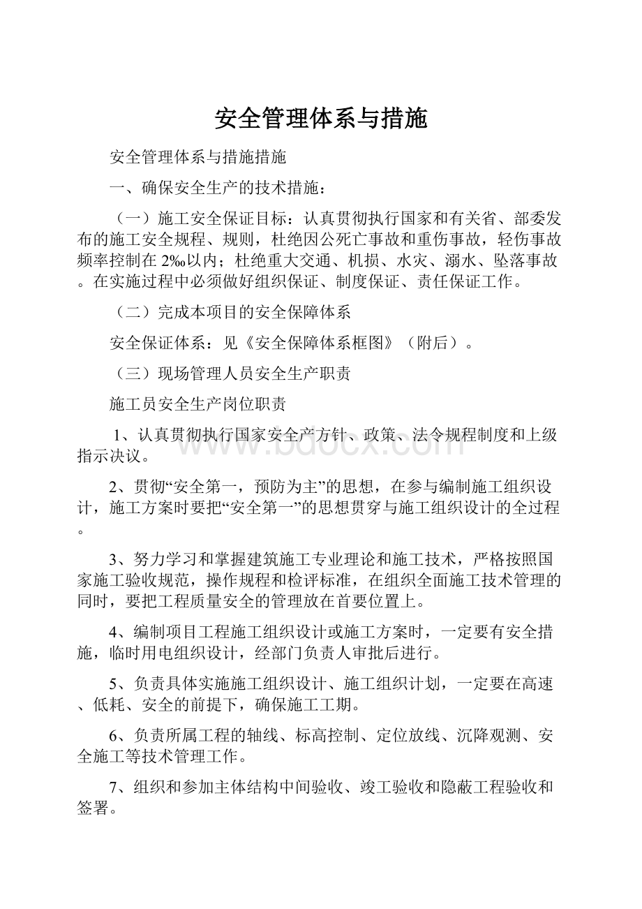 安全管理体系与措施.docx_第1页