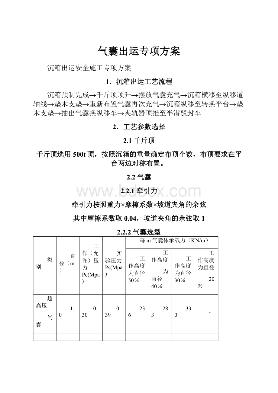 气囊出运专项方案.docx_第1页