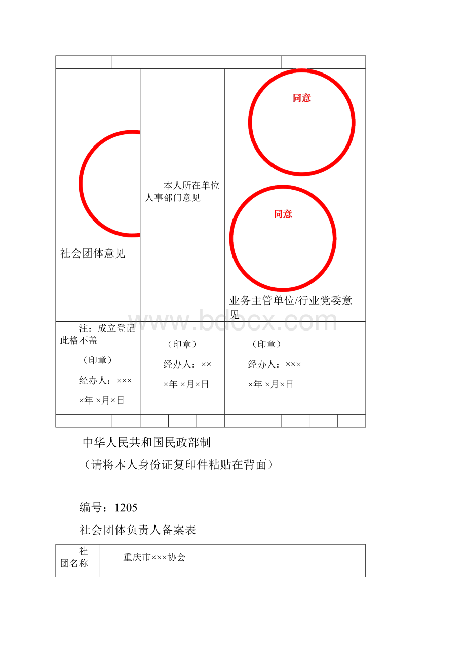 《重庆市社会团体法人登记表》《社会团体负责人备案表》《社会团体法定代表人登记表》.docx_第2页