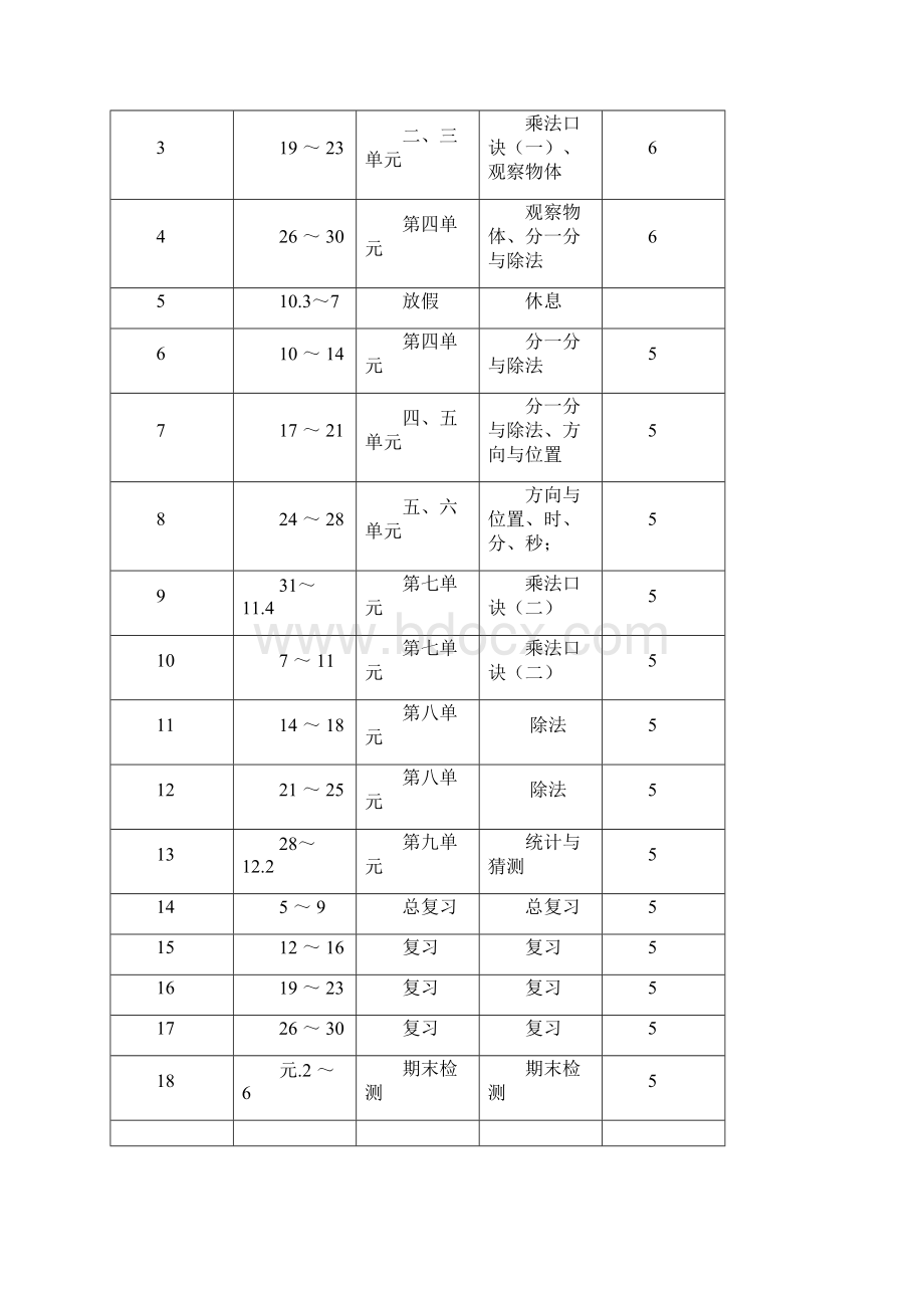 新课标北师大版小学数学二年级上册全套教案.docx_第3页