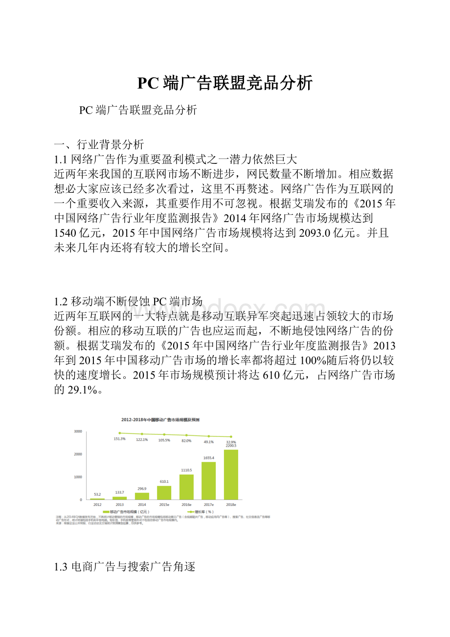 PC端广告联盟竞品分析.docx