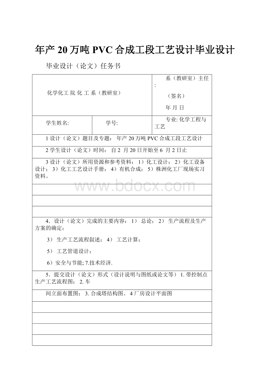 年产20万吨PVC合成工段工艺设计毕业设计.docx_第1页