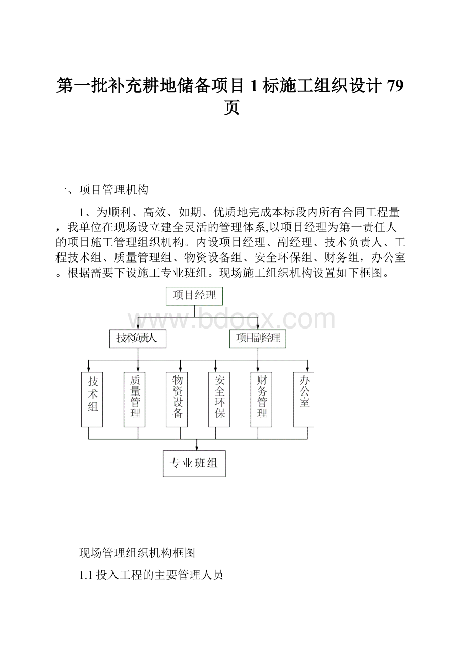 第一批补充耕地储备项目1标施工组织设计79页.docx_第1页