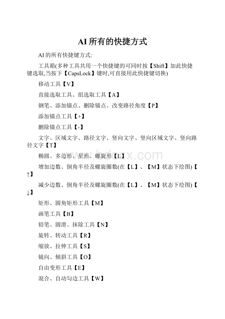 AI所有的快捷方式.docx_第1页