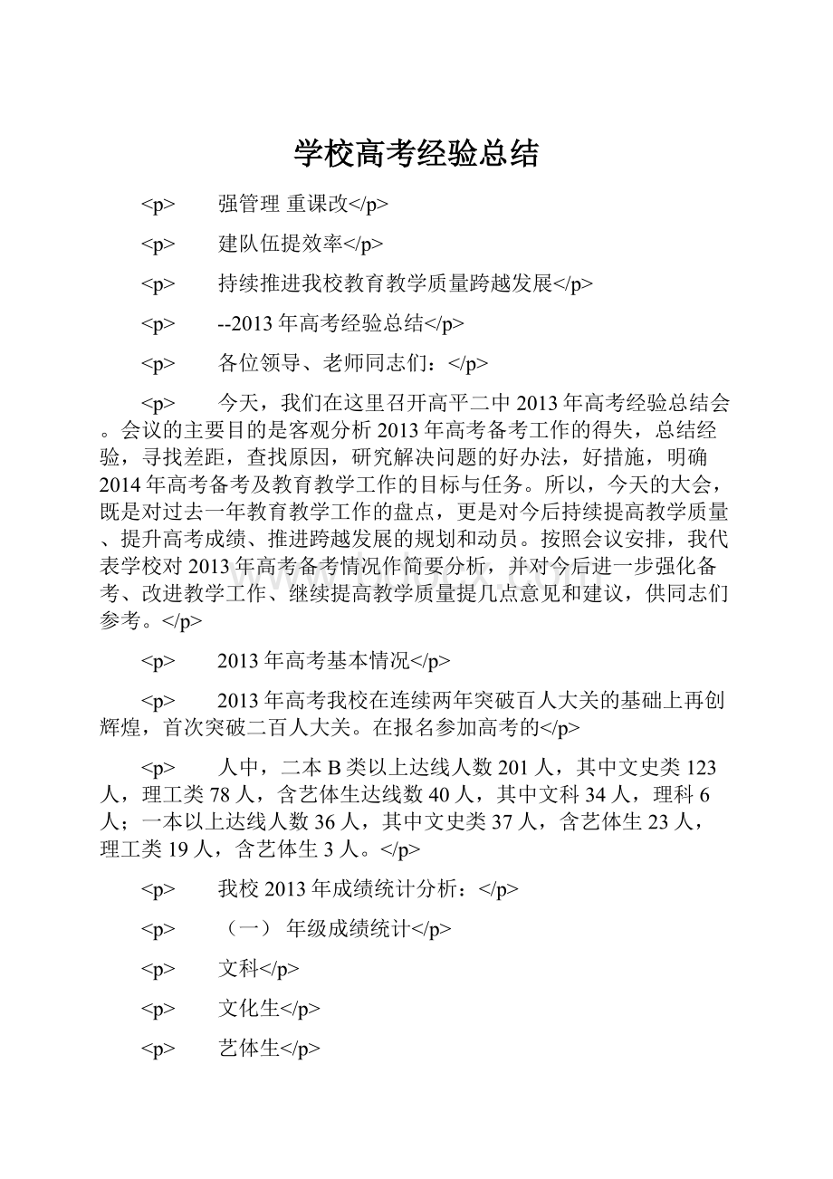 学校高考经验总结.docx