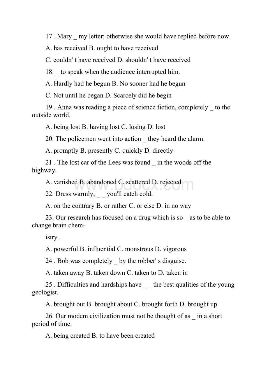 1991年研究生入学考试英语试题和参考答案.docx_第3页
