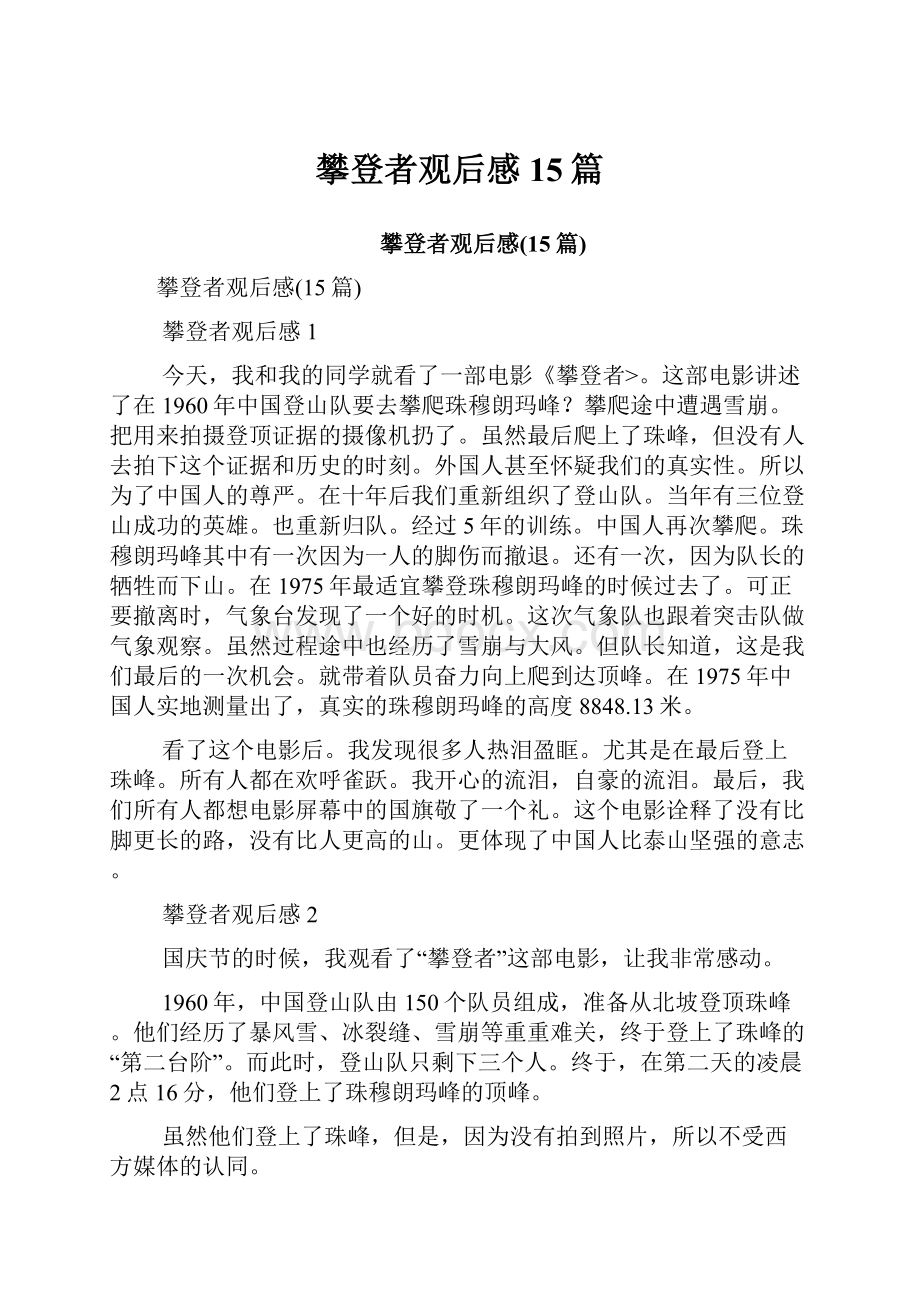 攀登者观后感15篇.docx