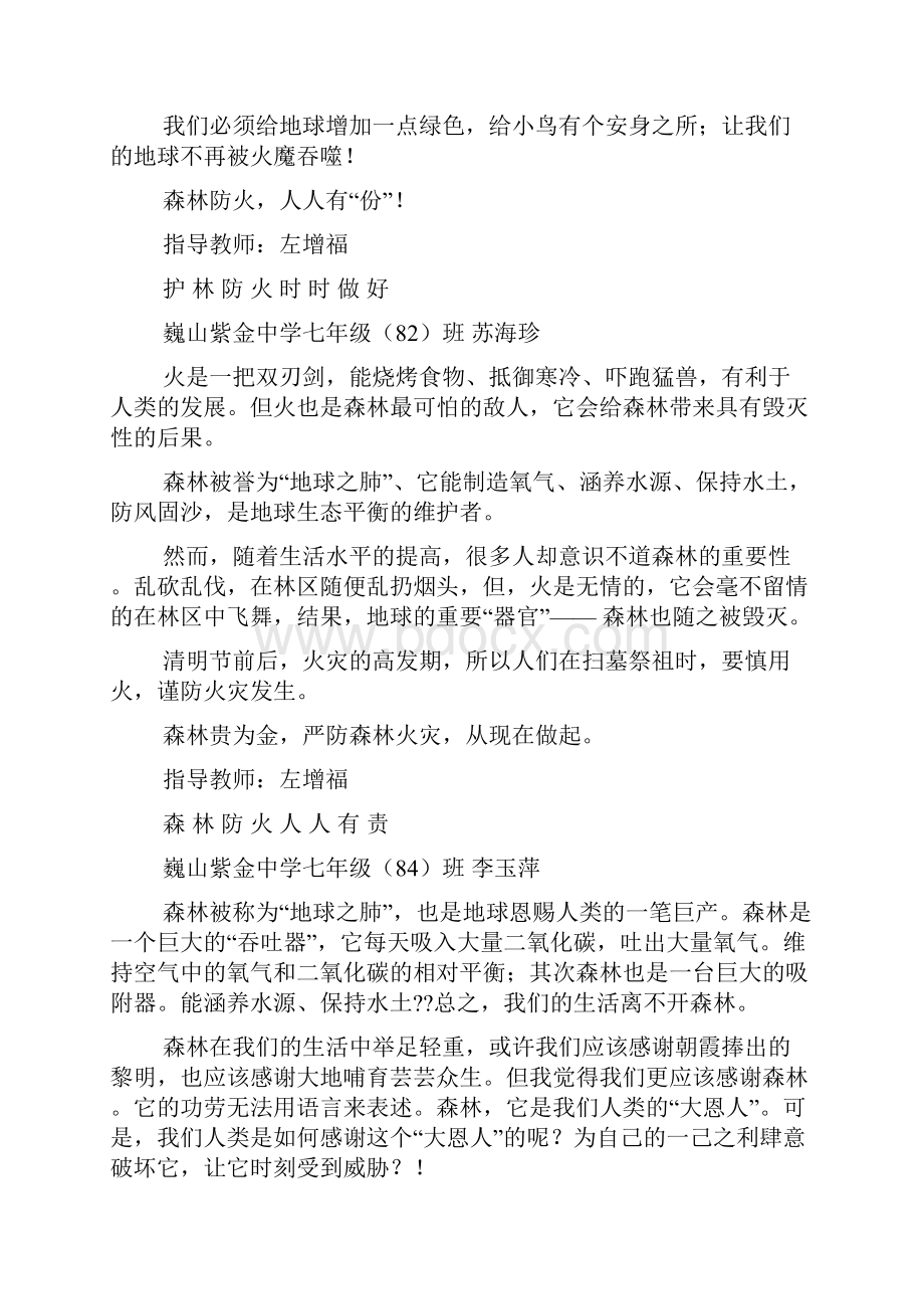 森林防火作文300字4篇.docx_第3页