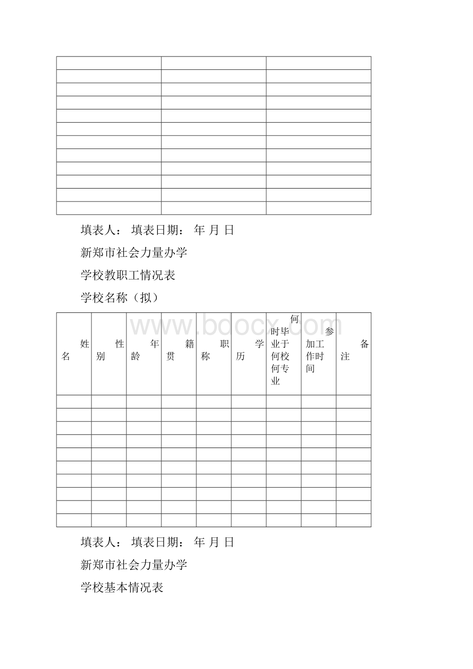 民办学校 培训班 申请办学模板及填写表格.docx_第2页