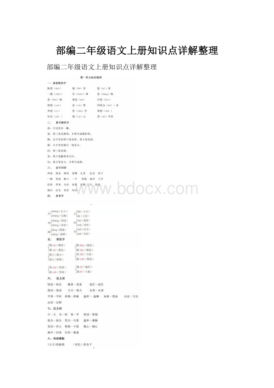 部编二年级语文上册知识点详解整理.docx_第1页