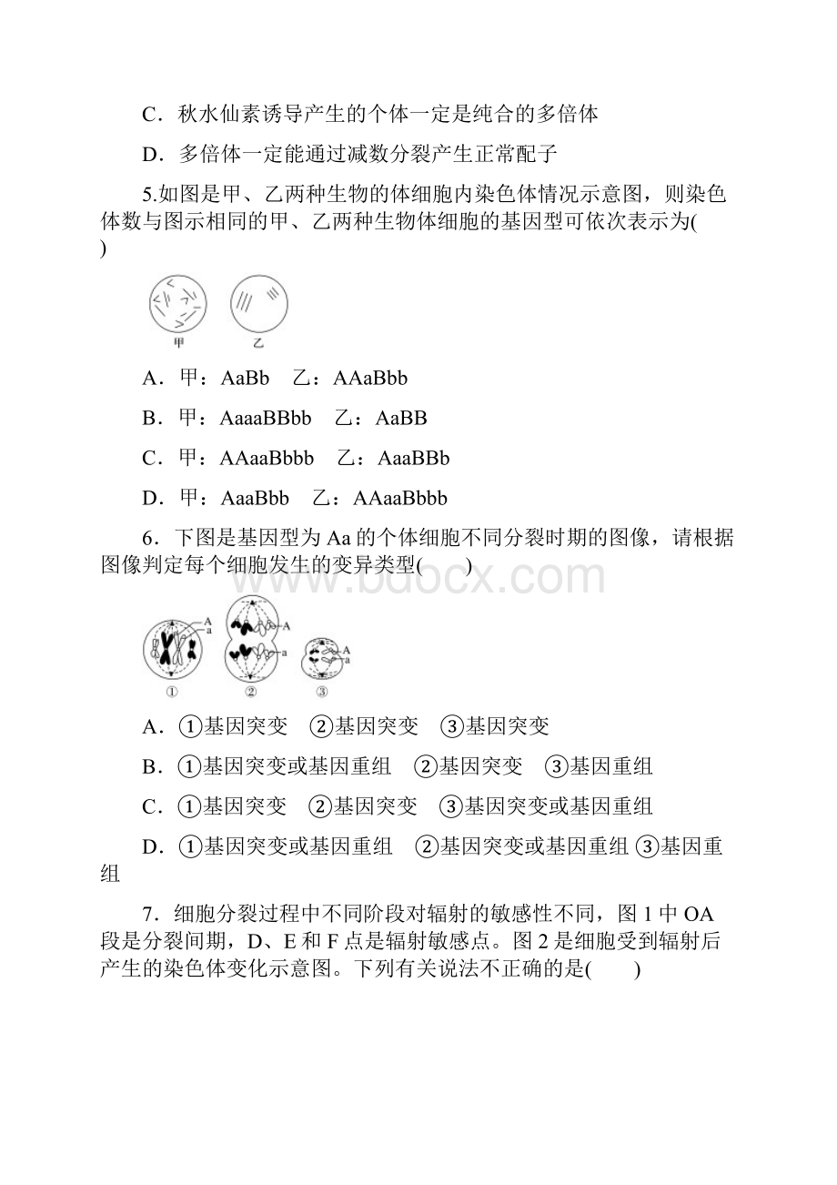 高中生物必修2《基因突变及其它变异》易错题汇总.docx_第2页