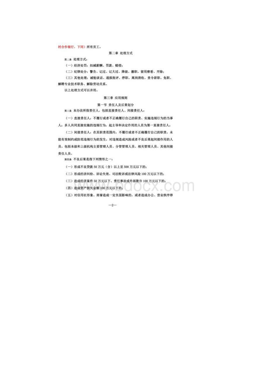 农村信用社员工违规行为处理办法.docx_第2页