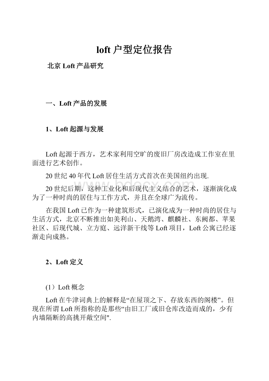 loft户型定位报告.docx