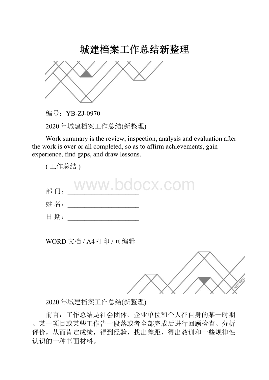 城建档案工作总结新整理.docx