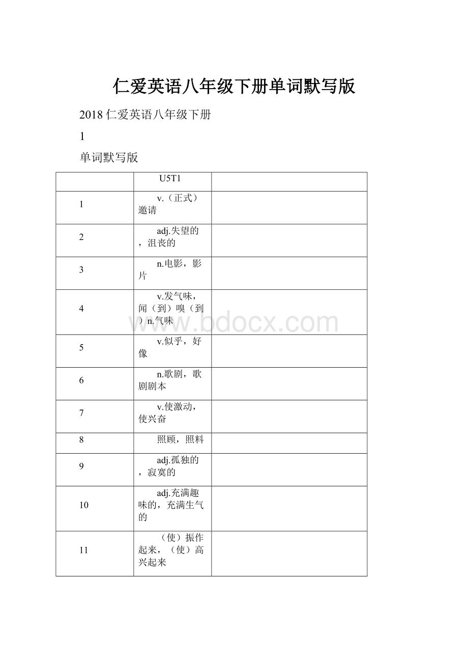 仁爱英语八年级下册单词默写版.docx_第1页