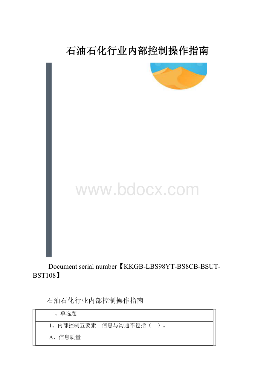 石油石化行业内部控制操作指南.docx_第1页