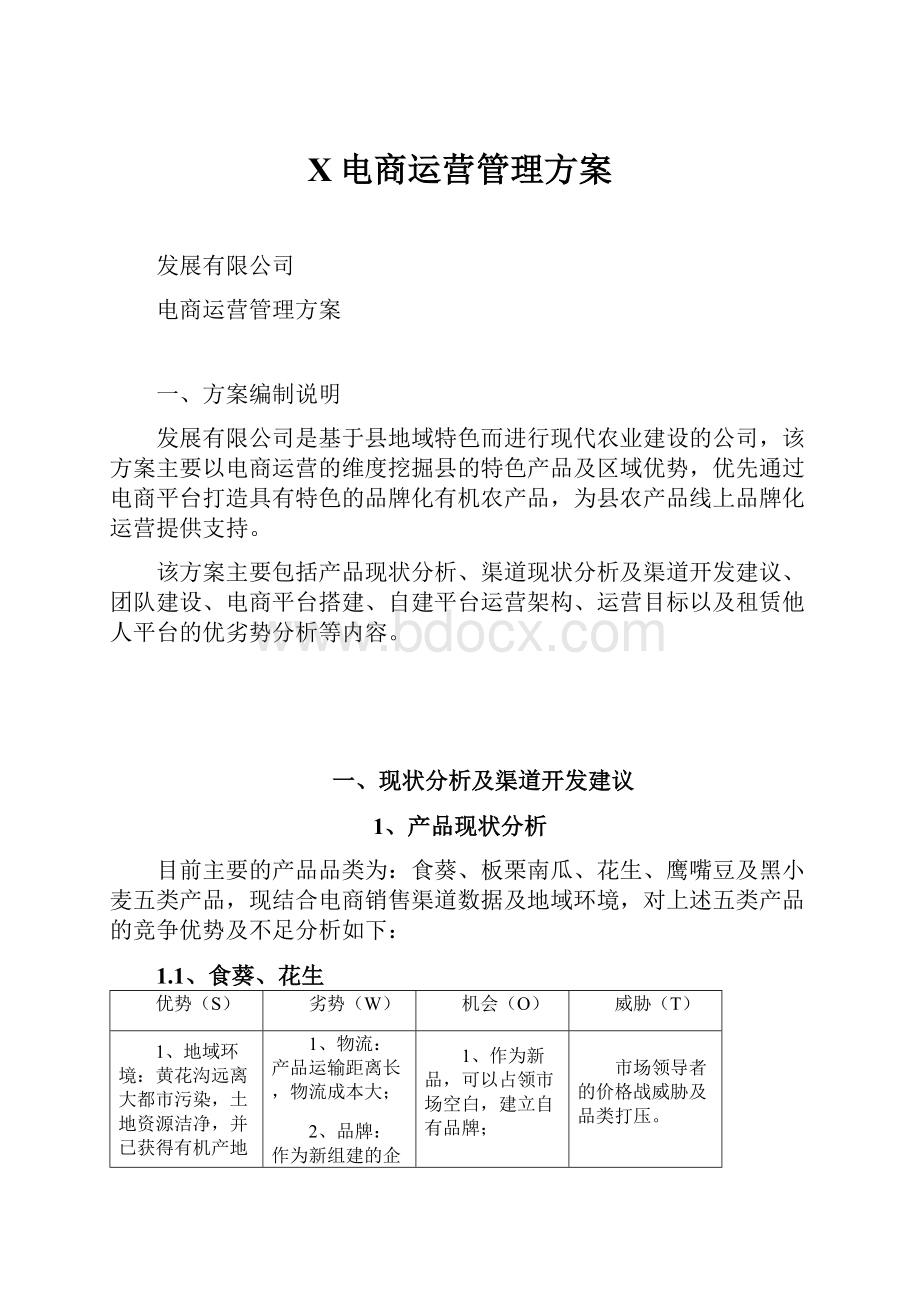 X电商运营管理方案.docx