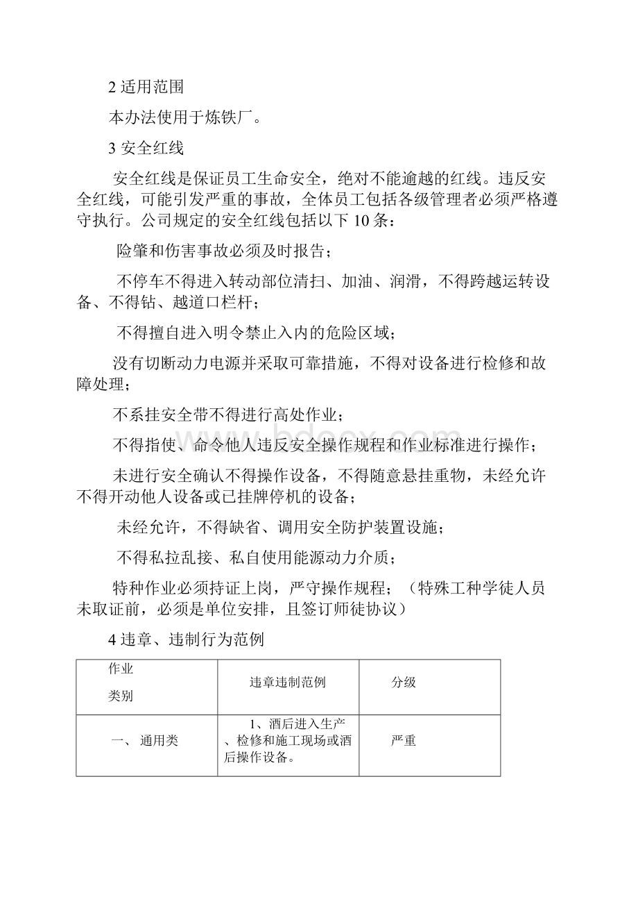 安全红线违章违制行为考核办法.docx_第2页