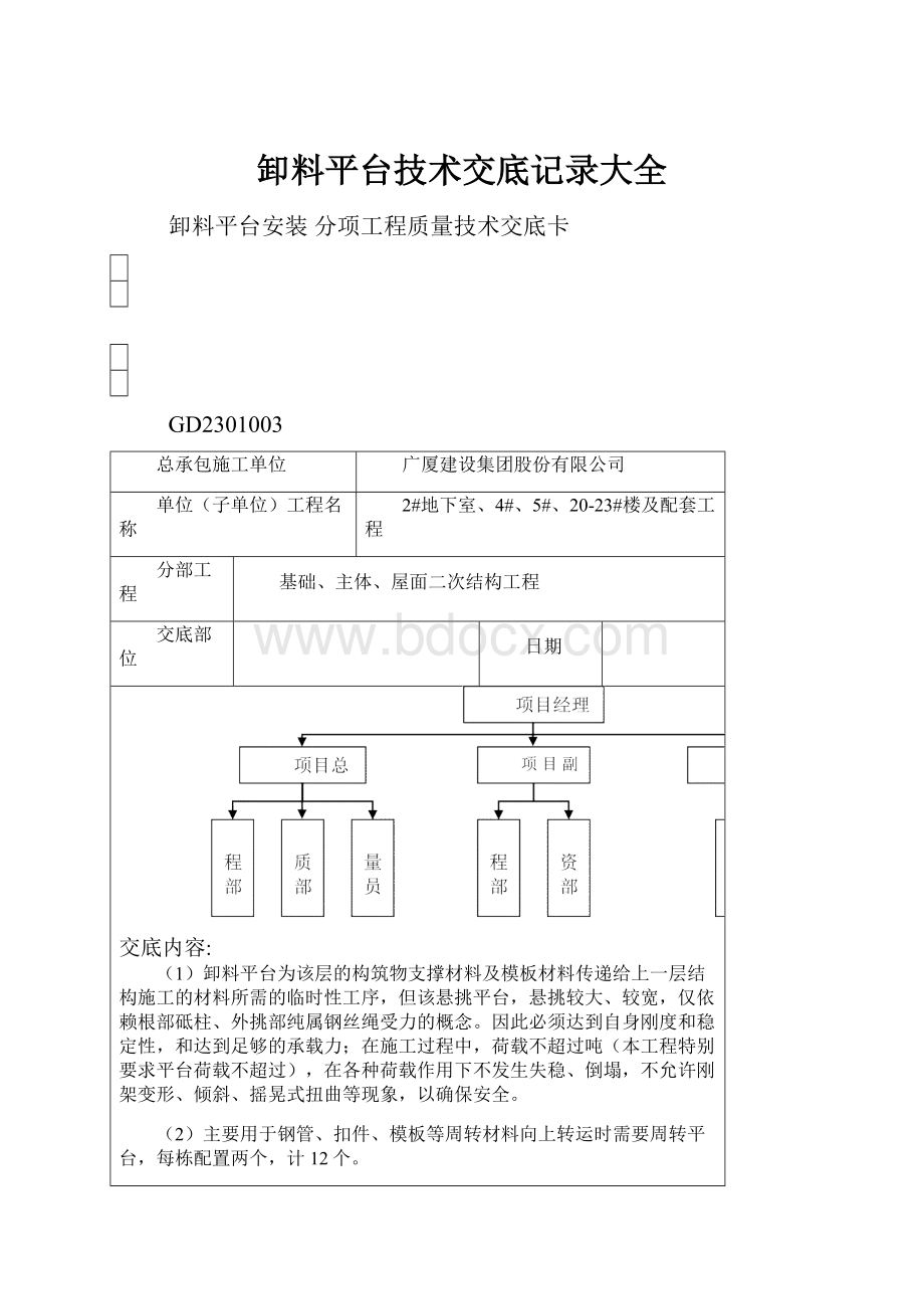 卸料平台技术交底记录大全.docx