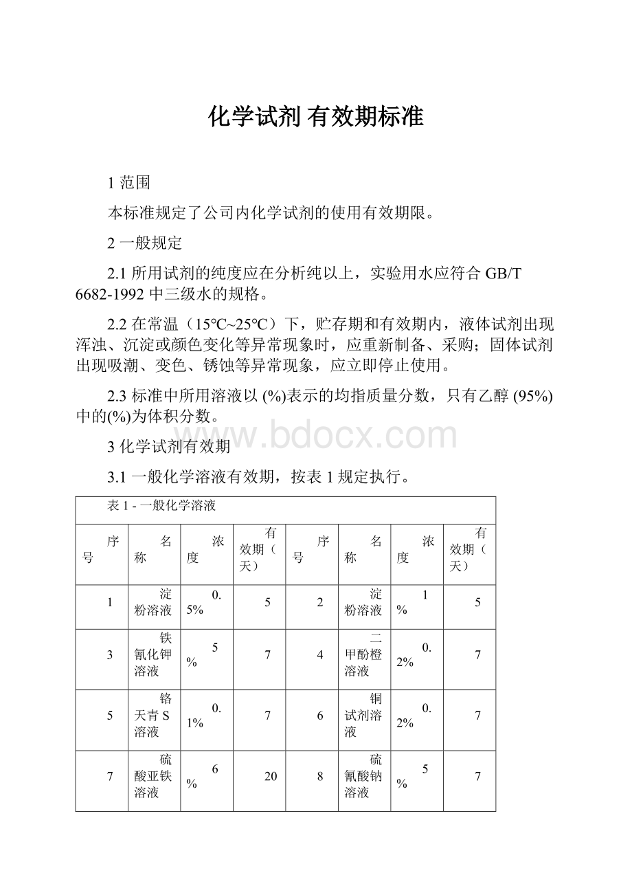 化学试剂 有效期标准.docx