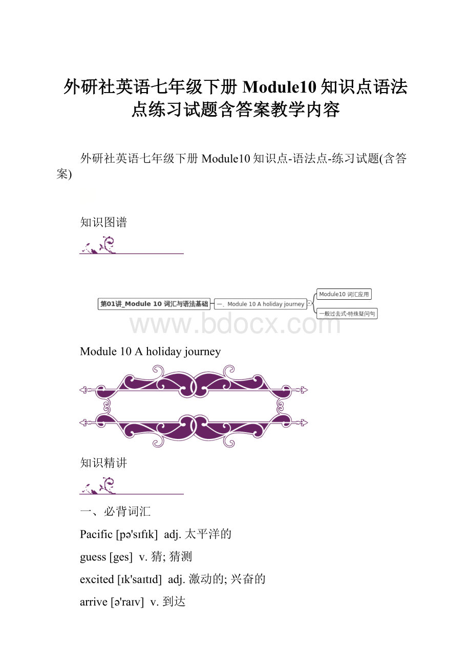 外研社英语七年级下册Module10知识点语法点练习试题含答案教学内容.docx