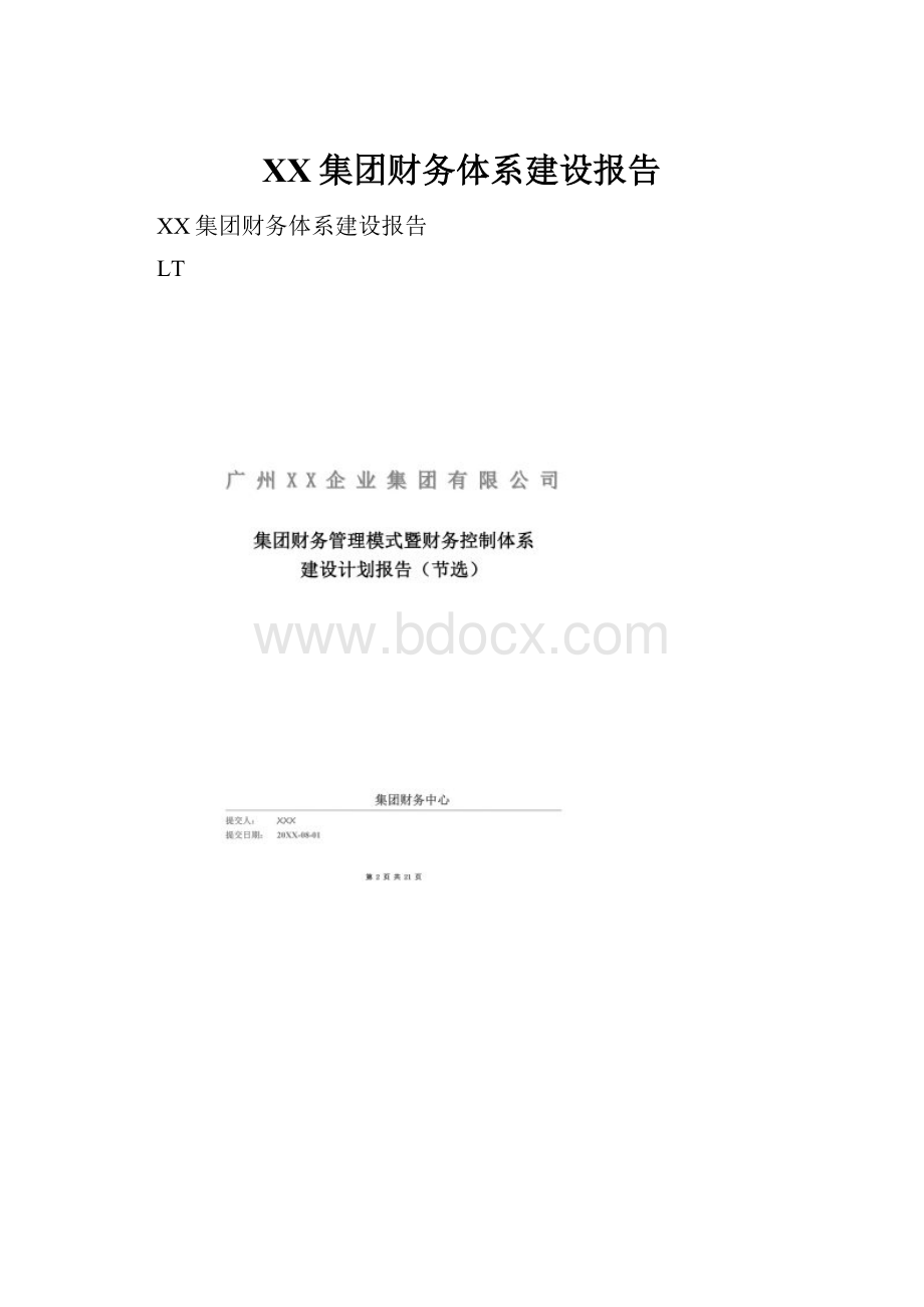 XX集团财务体系建设报告.docx