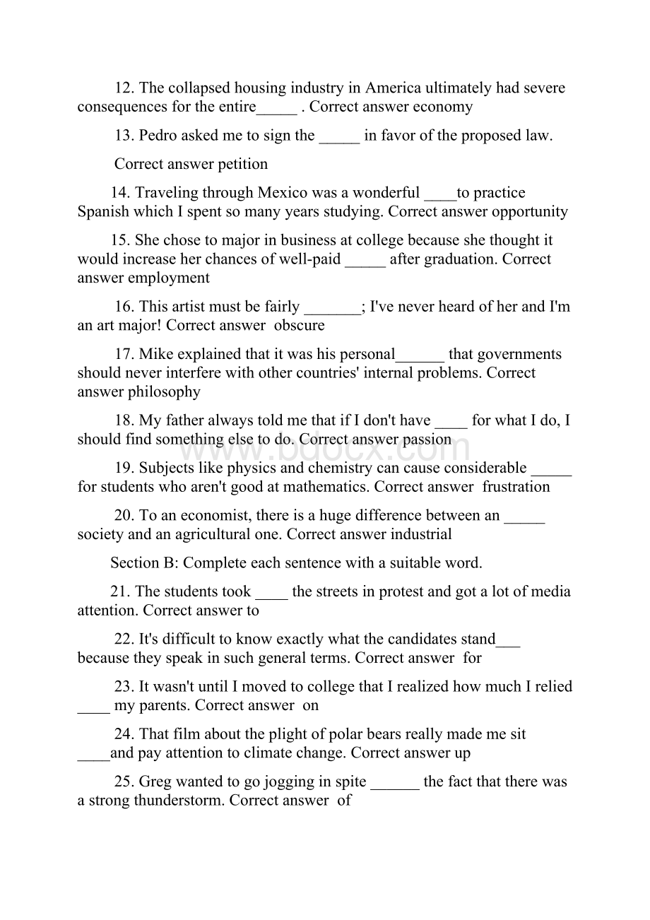 新标准大学英语综合英语2unittest答案unit110.docx_第2页