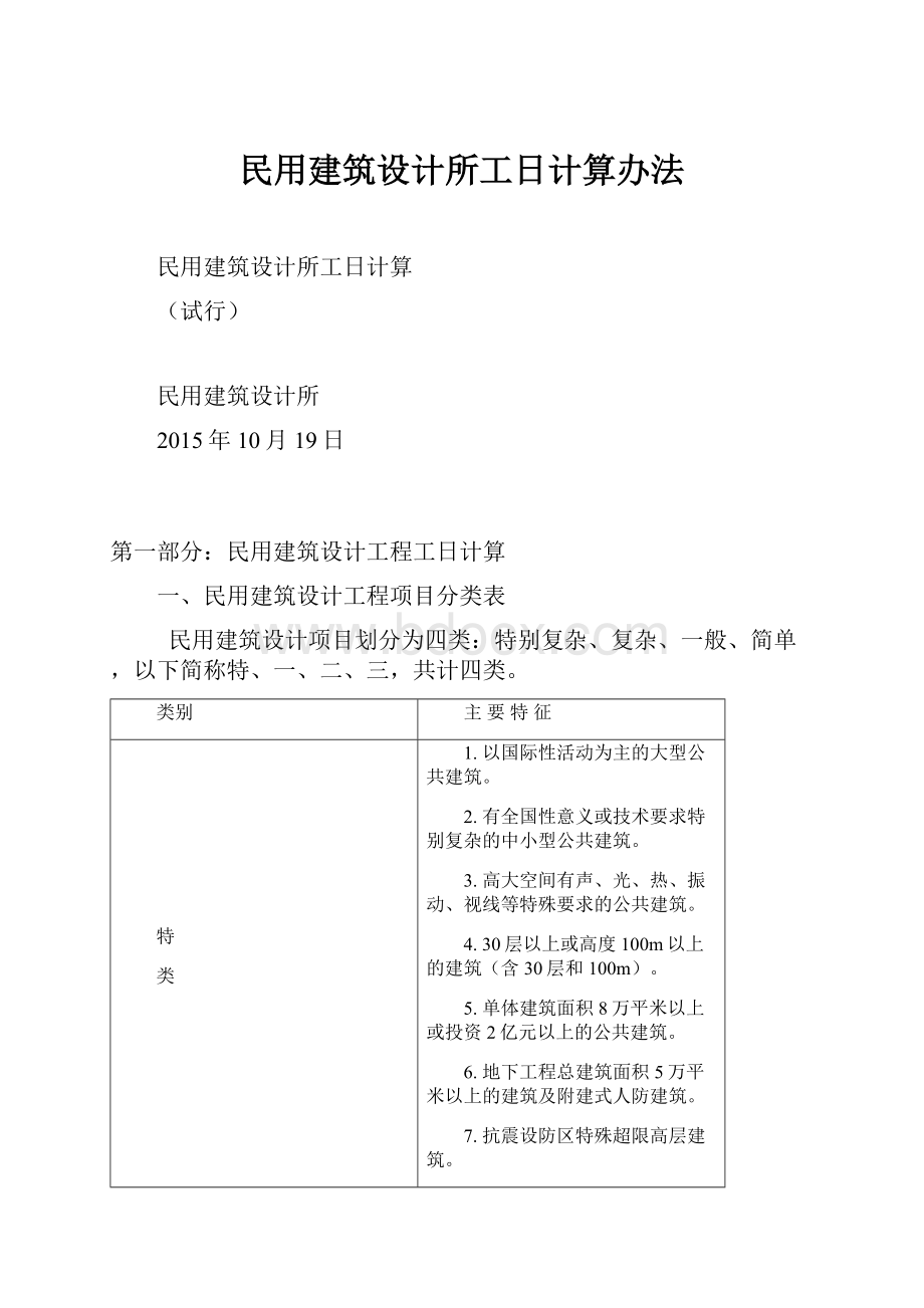 民用建筑设计所工日计算办法.docx