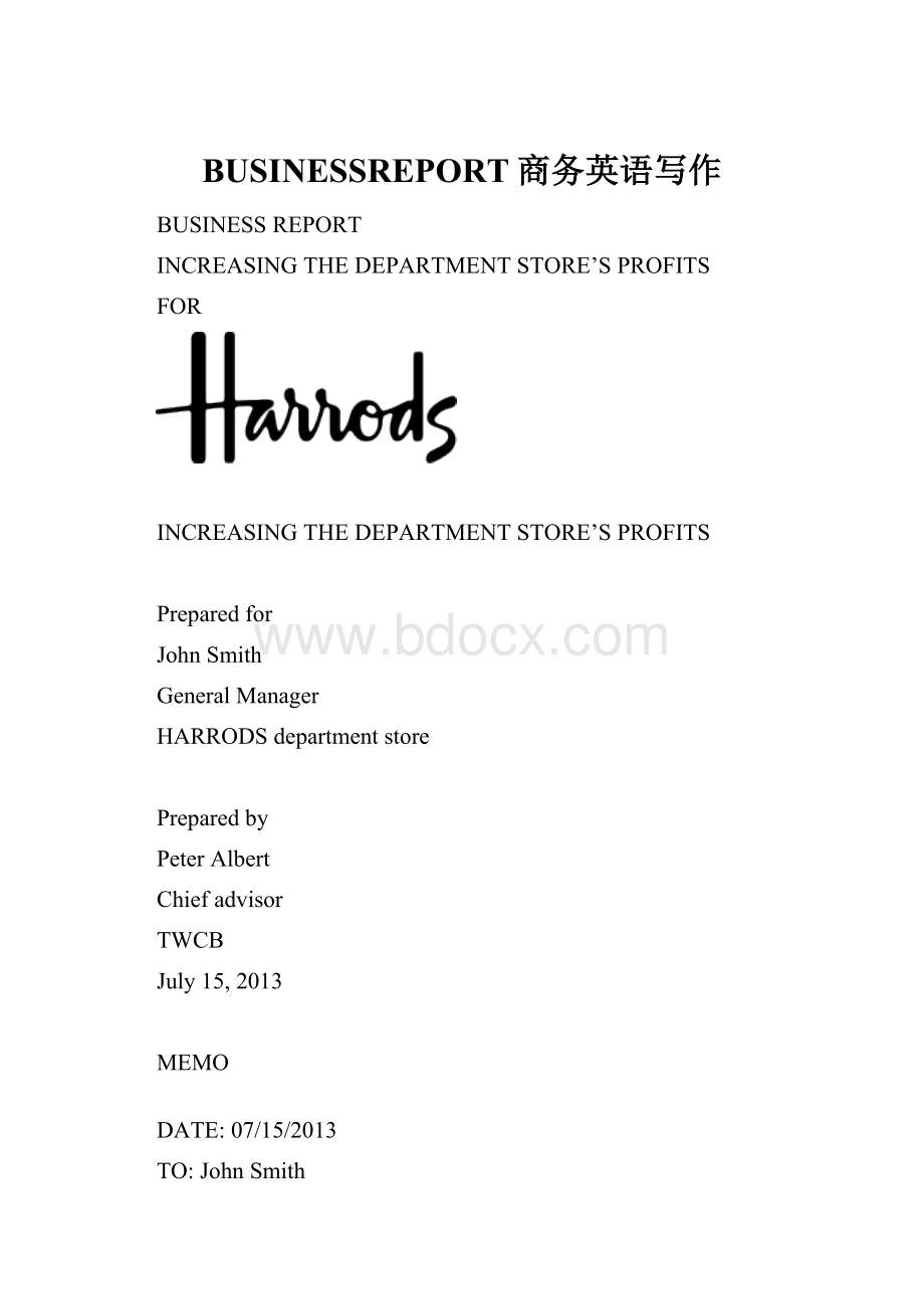 BUSINESSREPORT商务英语写作.docx